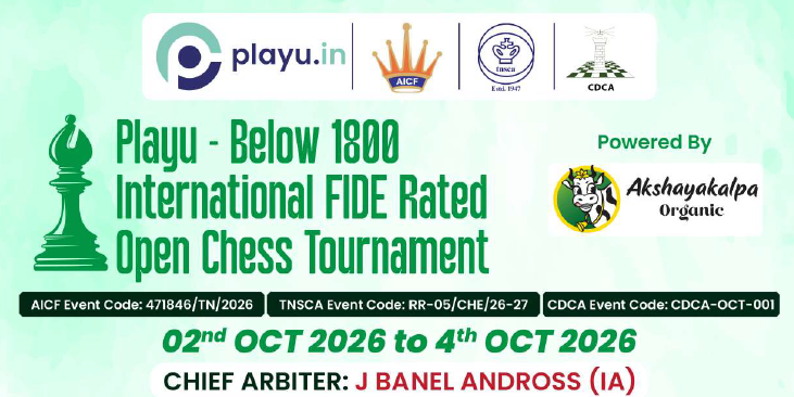 PLAYU Below 1800 International FIDE Rated Classical Open Chess Tournament